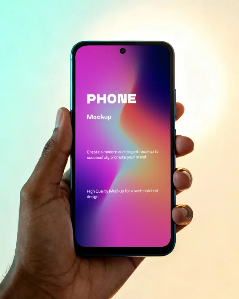 Handheld Samsung Smartphone Mockup With Blank Screen For App Ui Ux Design Presentation