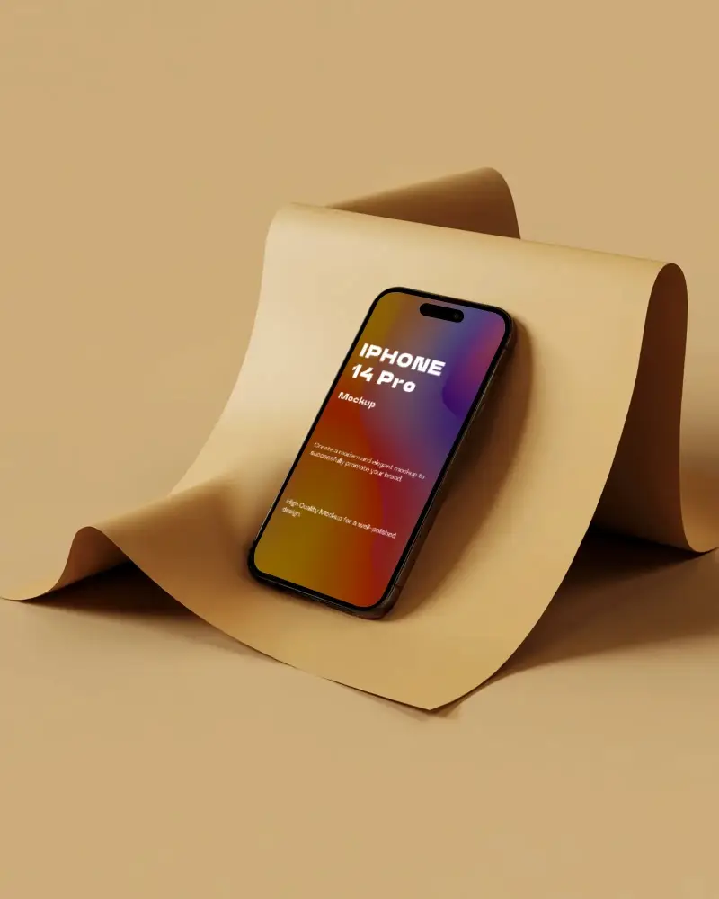 Modern Minimalist Iphone 14 Pro Mockup Display For App Presentation And Creative Design Showcase