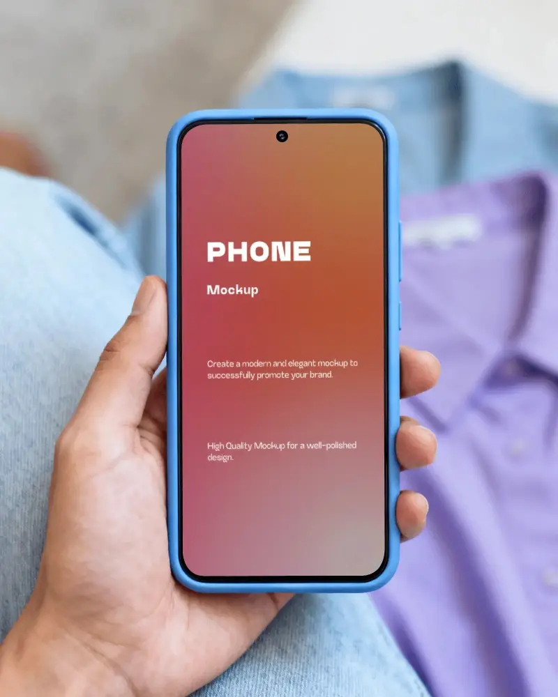 Hand Holding Motorola Phone Mockup Ideal For Showcasing Apps Websites And Other Digital Creations