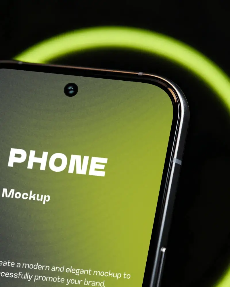 Close Up Samsung Phone Mockup Edge Technology Smartphone Display Design Electronics Device Screen