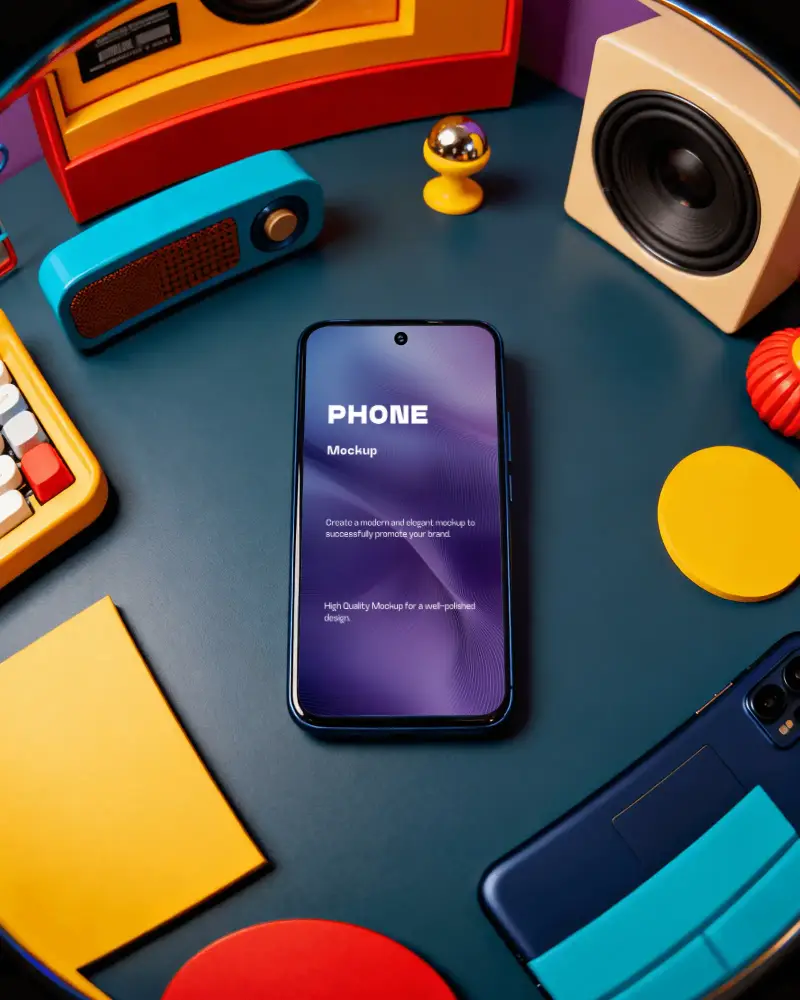 Oneplus Smartphone Flatlay With Vibrant Accessories For Modern Tech Gadget Presentation