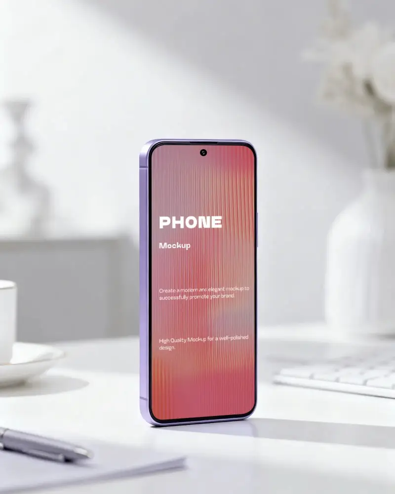 Samsung Phone Mockup Showing Blank Screen For App Presentation Or Ui Design