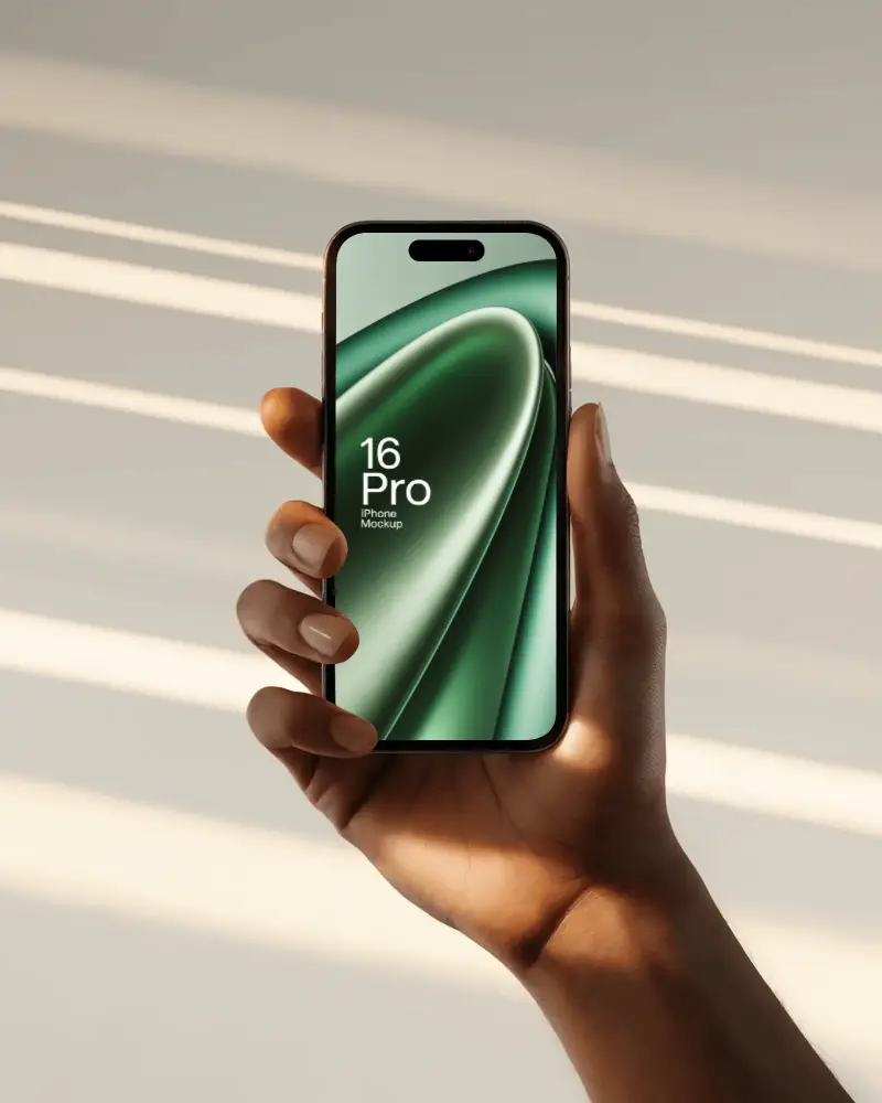 Modern Iphone 16 Pro Mockup With Blank Screen For App Display Or Website Presentation