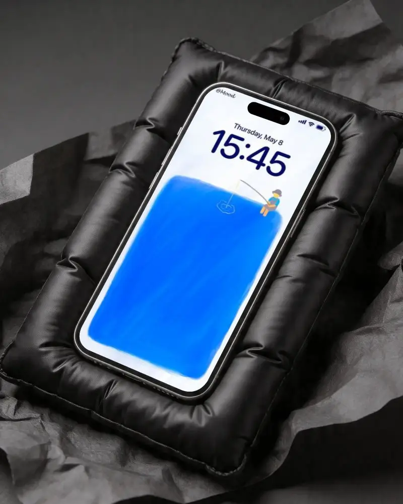 Sleek Modern Iphone 16 Plus Mockup With Padded Background For Mobile App Showcase