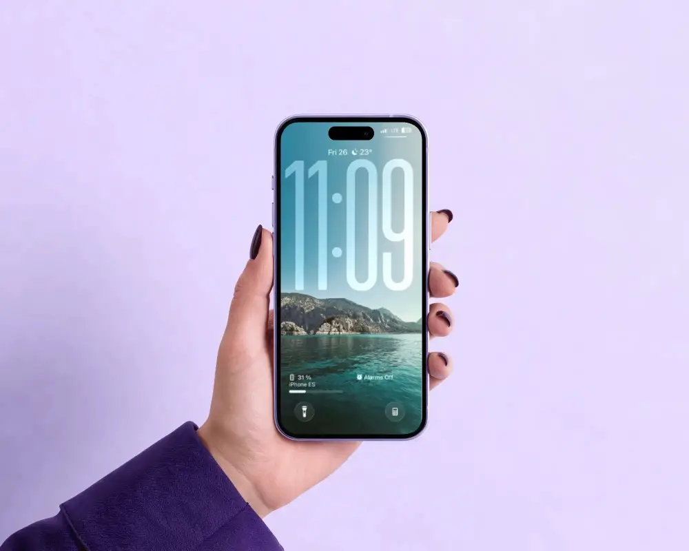 Hand Holding Iphone 16 Plus Mockup For App Showcase And Responsive Website Design Demonstration
