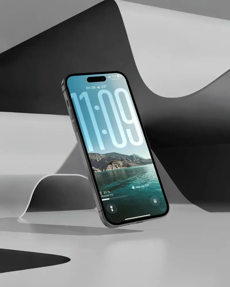 Sleek Floating Iphone 17 Mockup For App Showcase With Minimalistic Modern Background Design