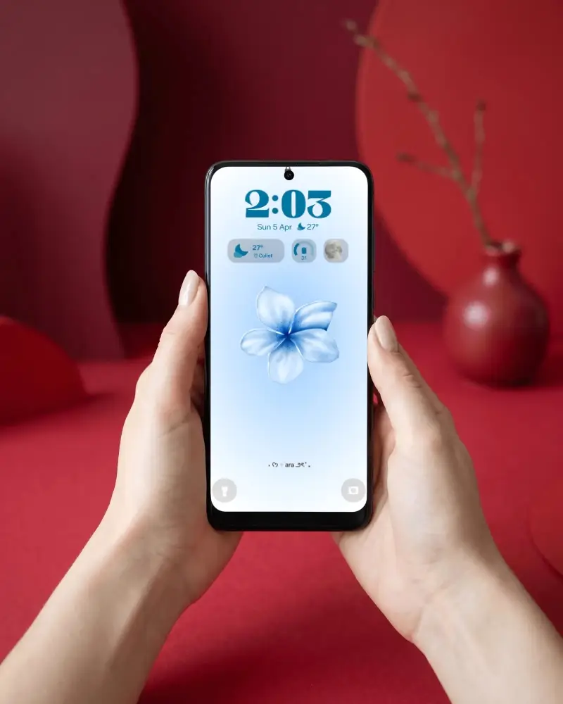 Person Holding Stylish Huawei Phone Mockup Ready For Creative Mobile App Testing