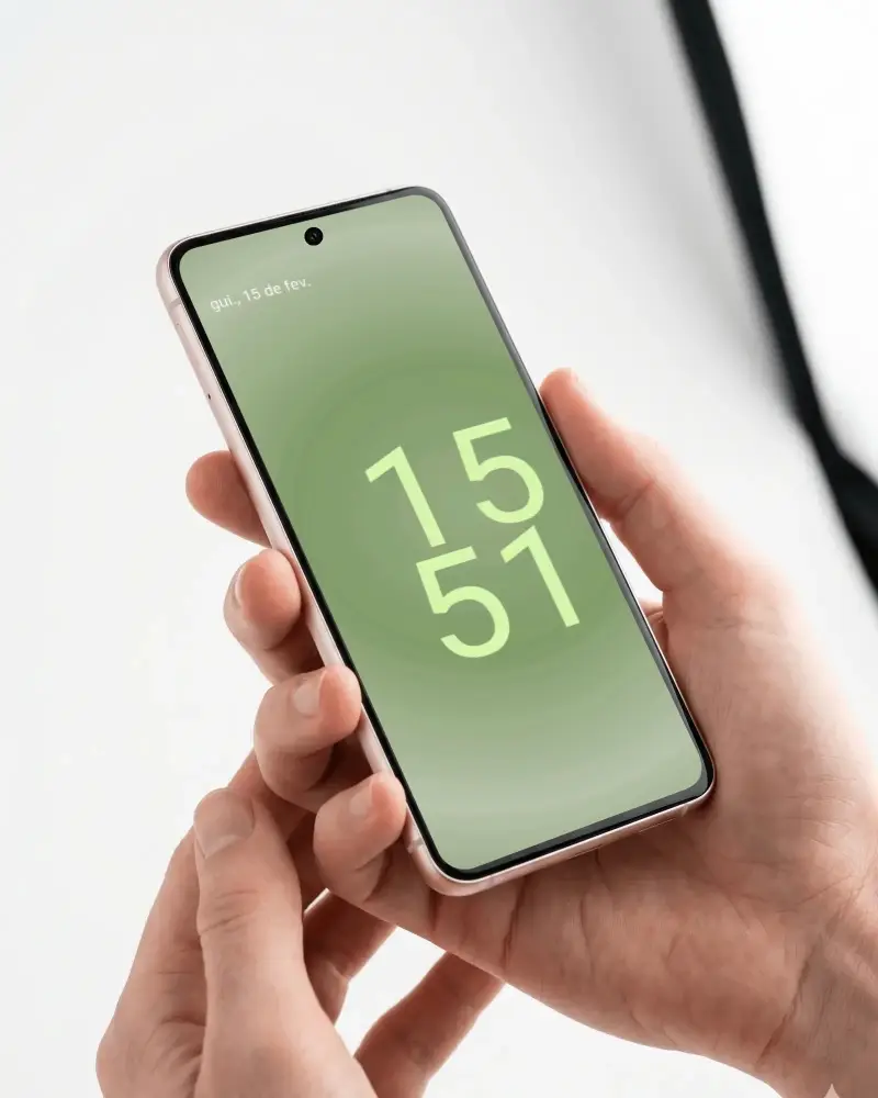 Sleek Huawei Smartphone Mockup Holding Hand Closeup Device For App Showcase
