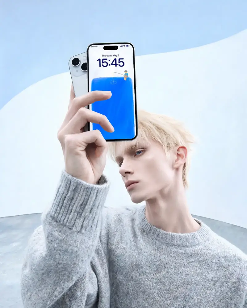 Sleek Iphone 15 Mockup Held Up For Creative App Presentation And Promotional Usage
