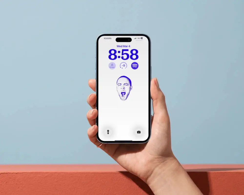 Hand Holding Iphone Mockup For App Display With Minimal Background For Design