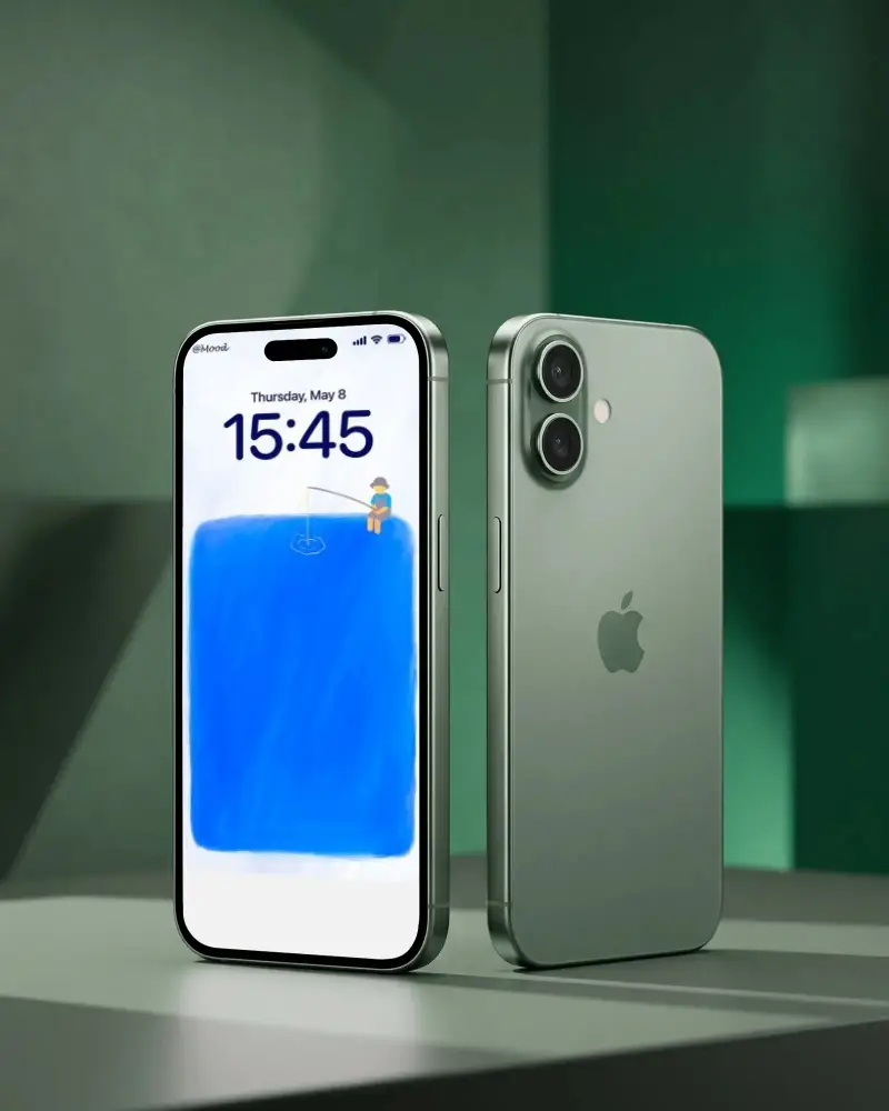 Realistic Iphone 16 Mockup Showcasing Front Screen And Back Camera Design For Marketing Projects