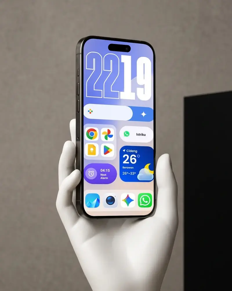 Realistic Hand Holding Iphone 14 Pro Mockup With Clean Background For Professional App Promotion