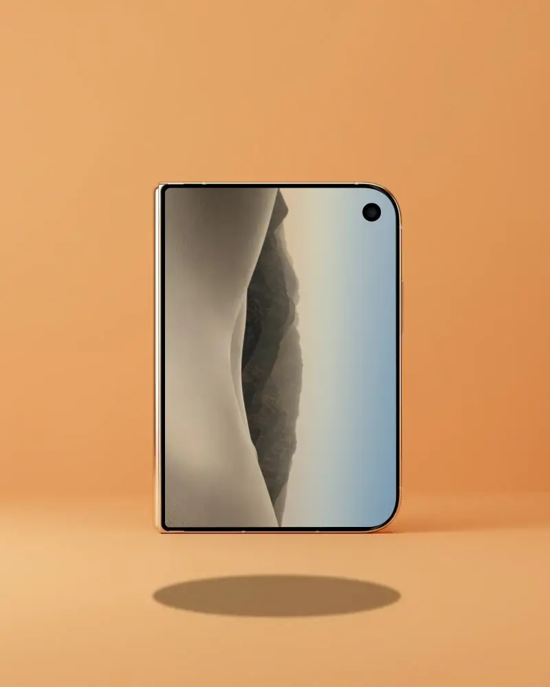 Foldable Iphone Duo Mockup With Floating Display For Tech Product Presentation