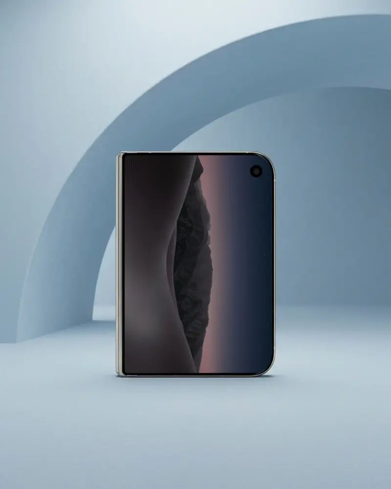 Foldable Iphone Duo Mockup Technology Showcase Modern Design For App Presentation Use