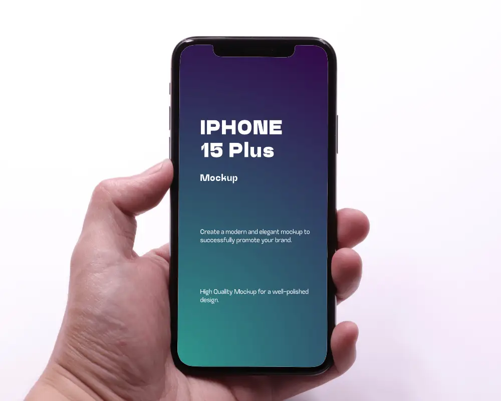 Hand Held Iphone 14 Mockup