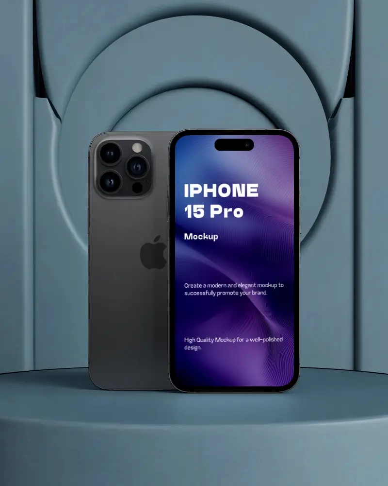 Sleek Modern Iphone 15 Pro Mockup With Triple Camera Perfect For Ui Ux Presentation And Marketing 