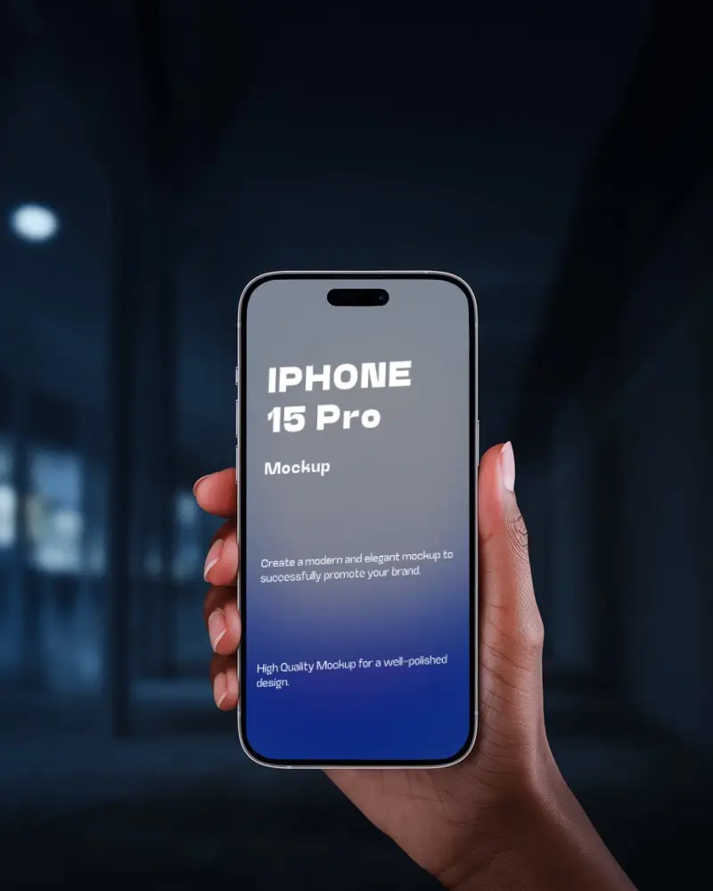Iphone 15 Mockup Holding With Hand Flatlay