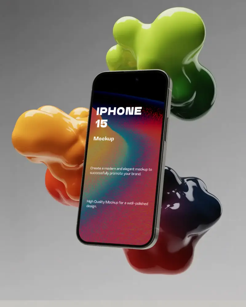 Iphone 15 Mockup With Blank Display For Ios Ui And Marketing Design