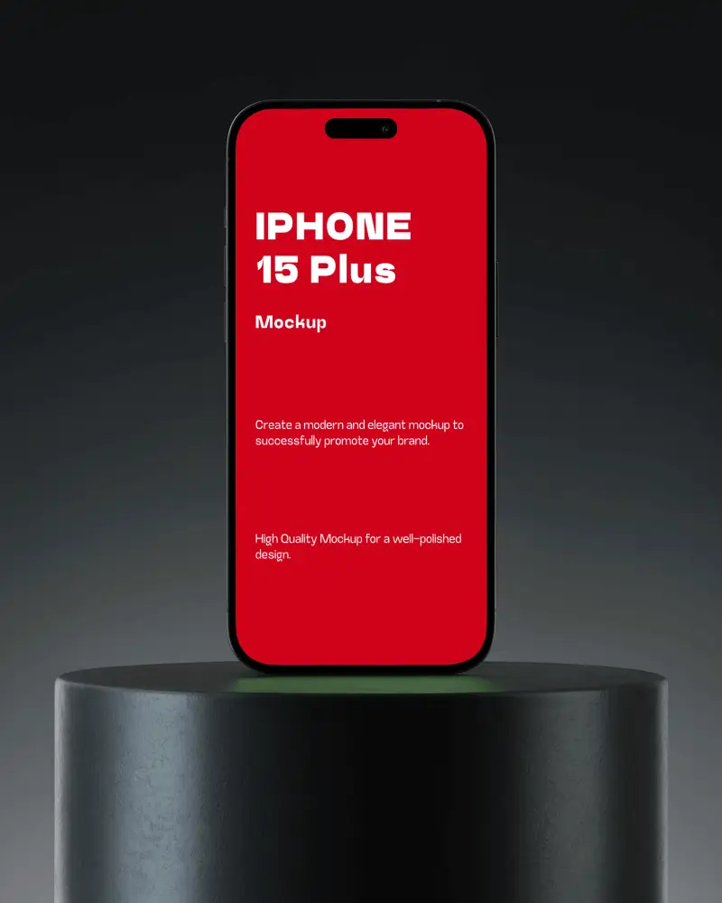 Premium Product Showcase Iphone Mockup Centered On Dark Stage Modern Display Environment