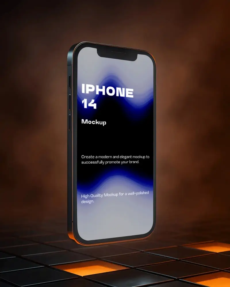 cyber-style-iphone-14-mockup-dark-moody-scene-with-glowing-floor-panels