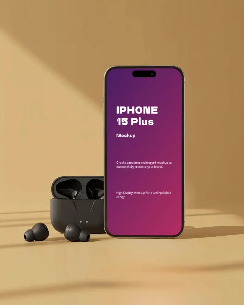iphone-15-plus-mockup-with-wireless-earbuds-on-minimal-beige-background