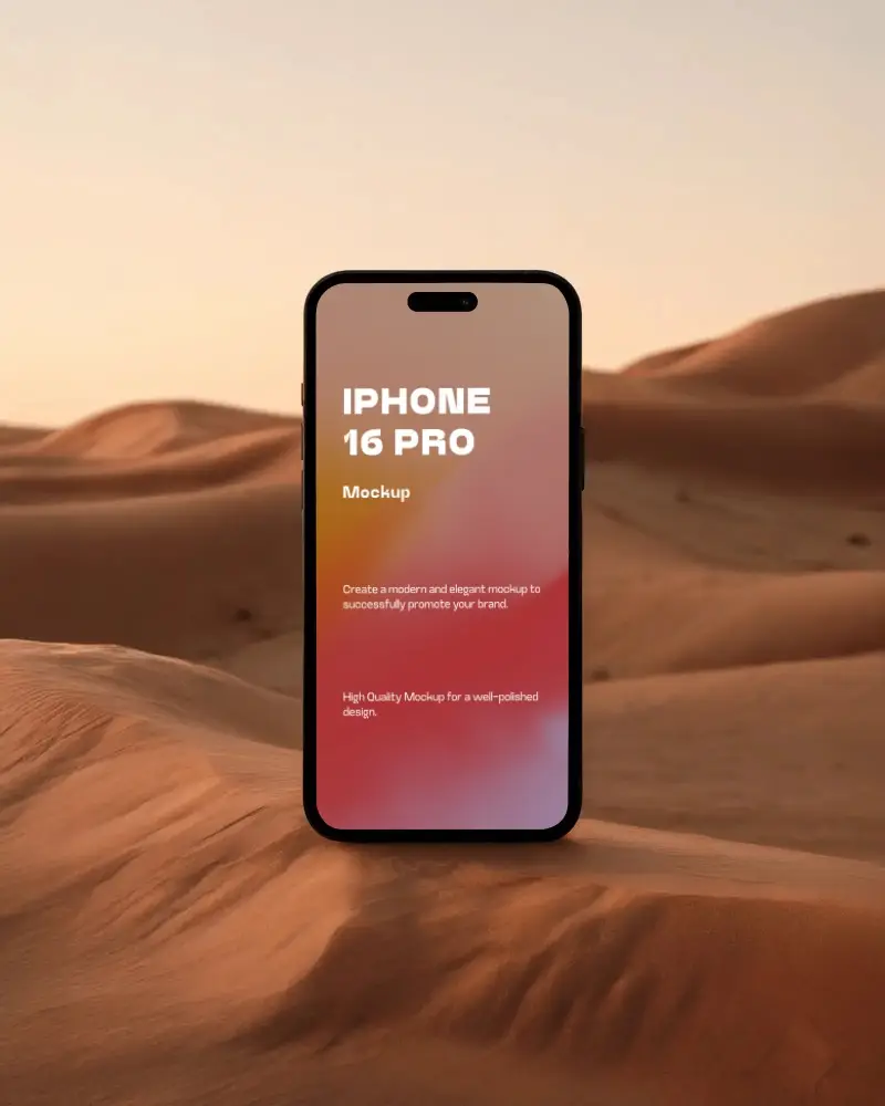 modern-iphone-16-pro-mockup-smartphone-standing-on-sand-dunes-at-sunset-with-warm-desert-light