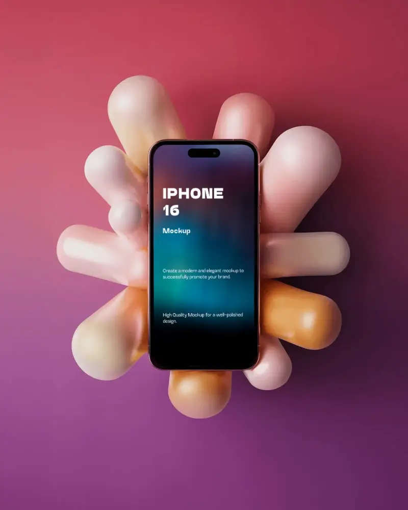 premium-iphone-16-mockup-phone-styled-against-abstract-pastel-3d-shapes-with-gradient-backdrop