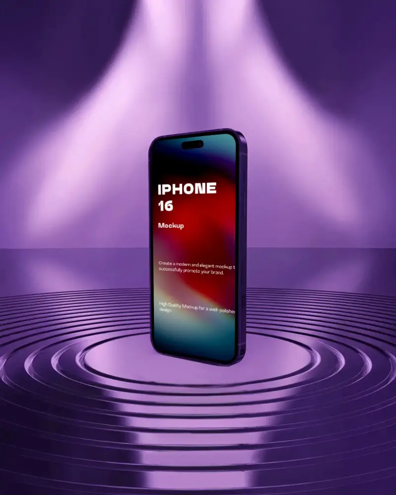 futuristic-iphone-16-mockup-smartphone-floating-above-purple-ripple-surface-with-dramatic-light