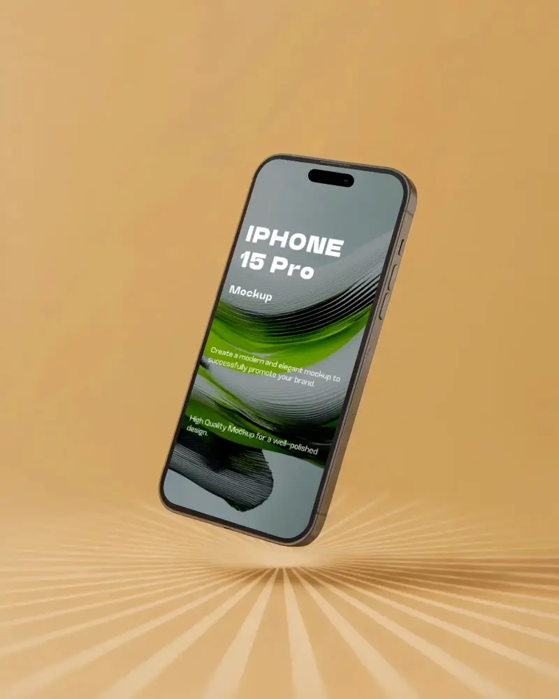 realistic-floating-iphone-15-pro-mockup-with-blank-screen-on-modern-stylized-background