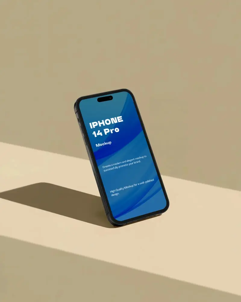 clean-simple-iphone-14-pro-mockup-with-shadow-angled-view-on-neutral-beige-backdrop-for-presentations