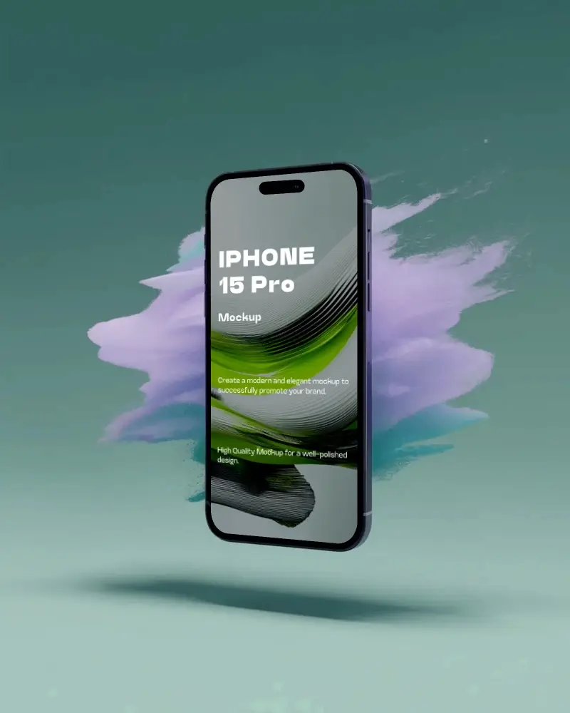 modern-iphone-15-pro-mockup-floating-with-abstract-powder-background-for-digital-presentations