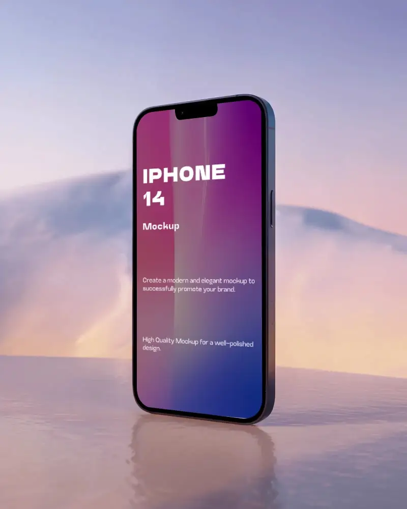 Modern Iphone 14 Mockup Showcasing Edge To Edge Screen With Sleek Minimalist Design Elements
