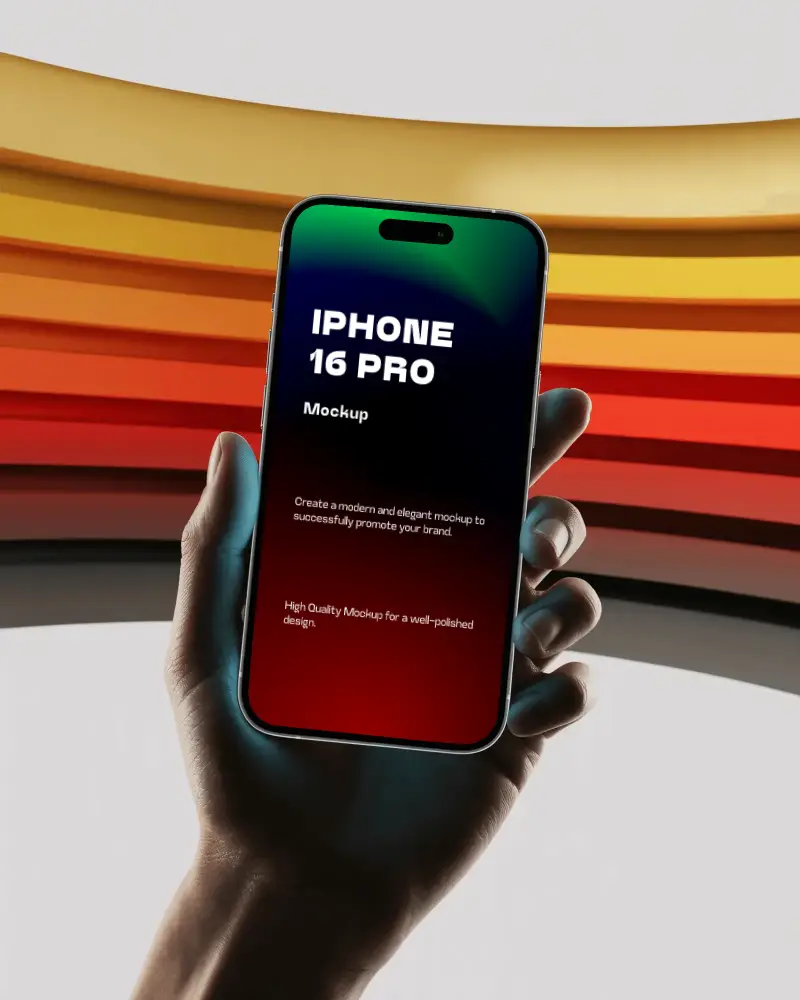 Iphone 16 Pro Mockup Floating In Creative 3d Scene For App Promotion