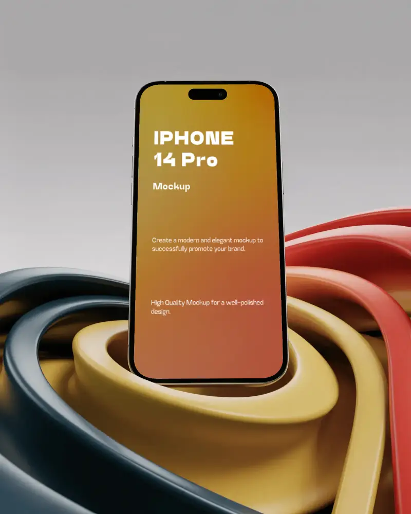 Angled Iphone 14 Pro Mockup With Premium Frame For Ios Ui And Saas Presentation