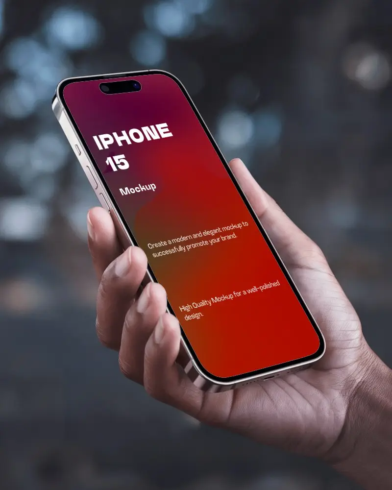 Stylish Hands On Iphone Mockup Luxury Smartphone With Soft Focus City Lights