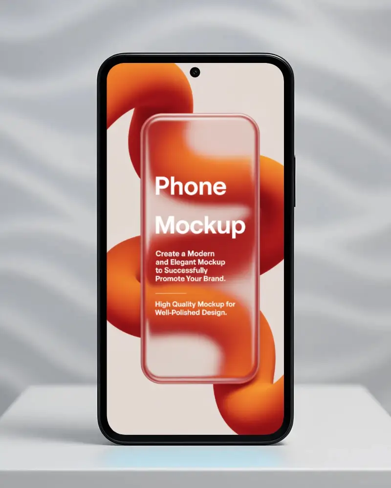 Minimalistic Android Phone Mockup With Large Screen And Centered Top Camera Ideal For Presentation