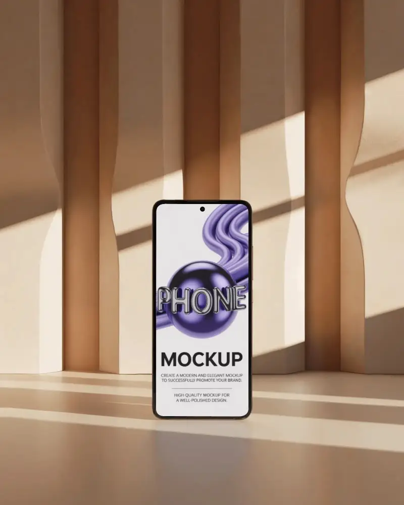 Modern Smartphone Display Mockup For App Showcase And Website Presentation Purposes