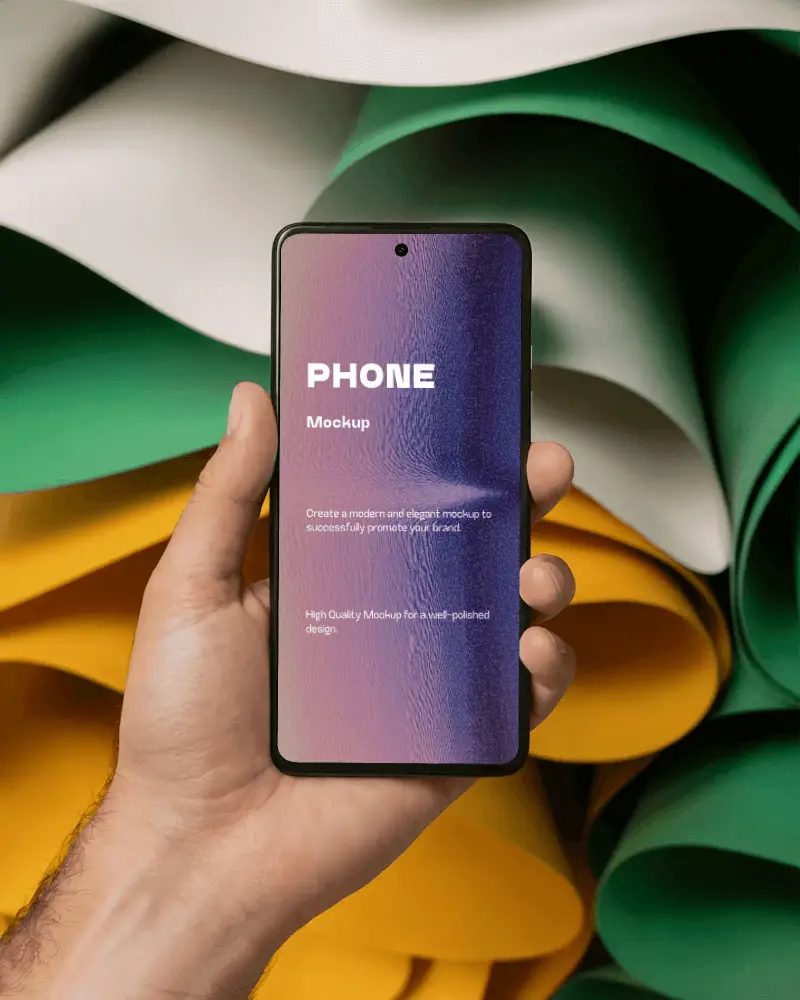 Hand Holding Smartphone With Blank Screen For App Showcase And Digital Design Presentation