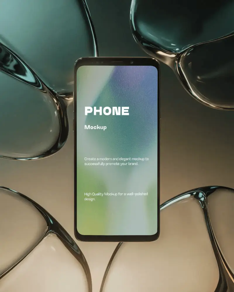 Sleek Smartphone Fullscreen Display Isolated Minimalistic Background Technology