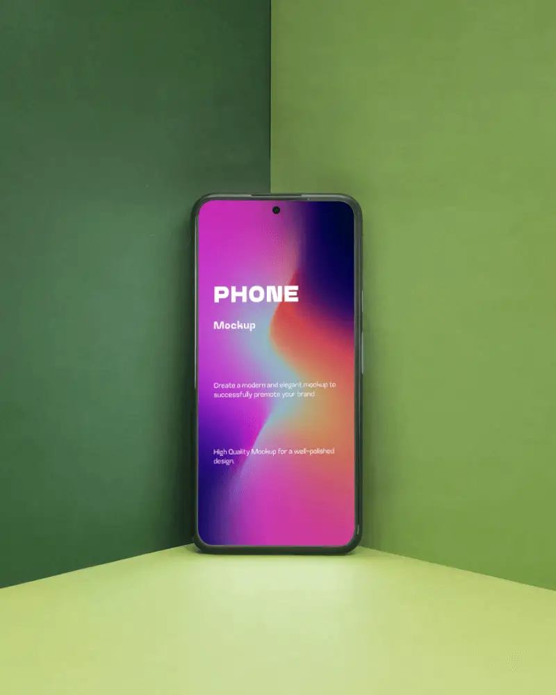 Mobile Device Mockup With Clean Black Screen For App Showcase And Design Display