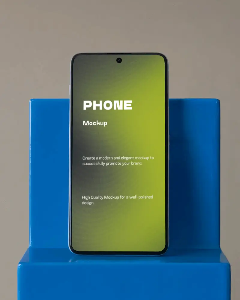 Modern Phone Mockup Display With Edge To Edge Screen Perfect For App Showcase