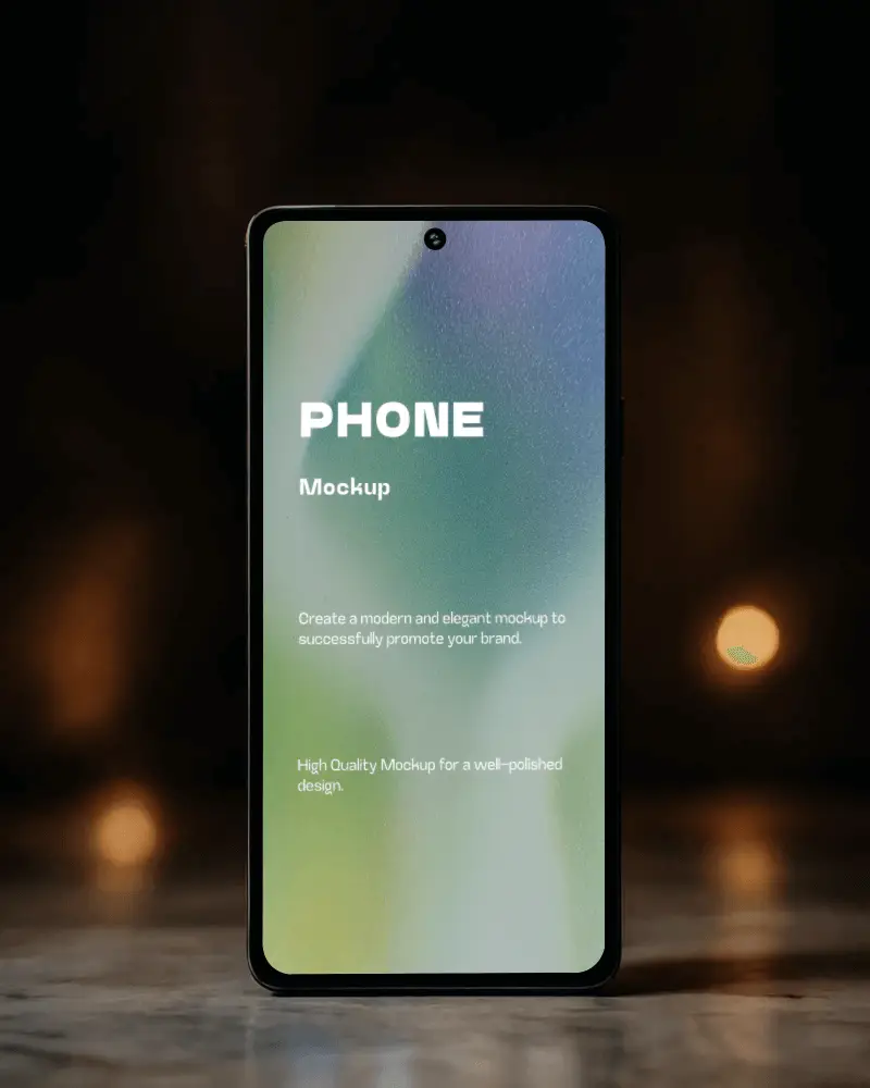 Sleek Modern Smartphone Mockup With Edge To Edge Display For Creative App Showcase