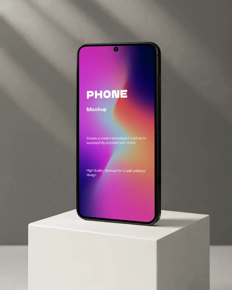 high-resolution-smartphone-mockup-standing-upright-on-clean-block-for-creative-usage