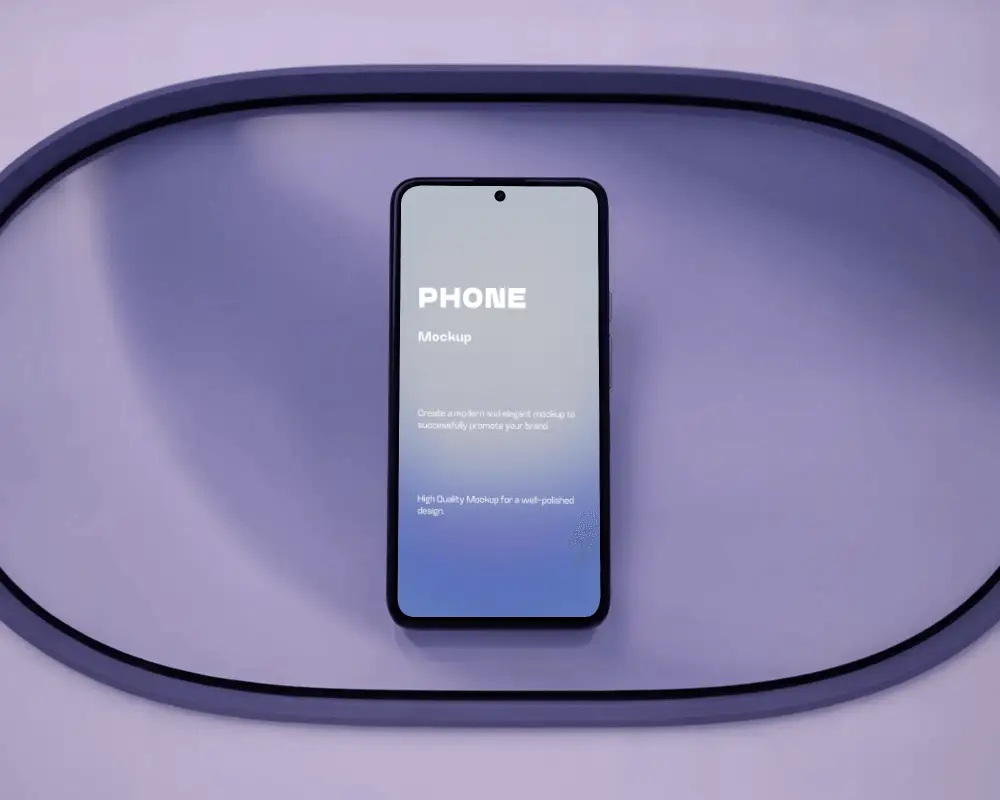 sleek-modern-smartphone-on-geometric-surface-mockup-for-digital-products