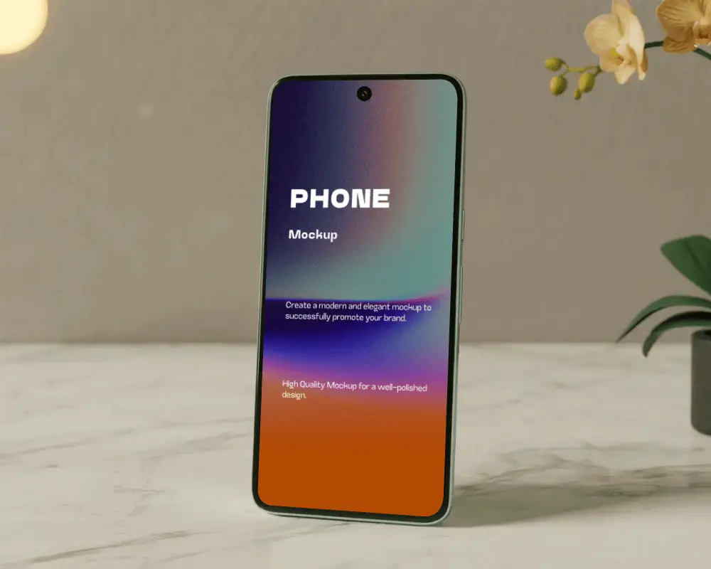 standing-vertical-smartphone-mockup-on-marble-surface-with-minimalist-background-scene