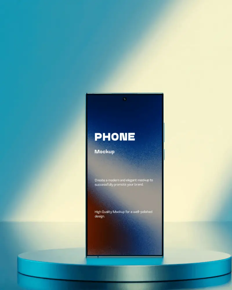 samsung-phone-mockup-in-studio-scene-with-sleek-base-and-split-gradient-lighting-effect