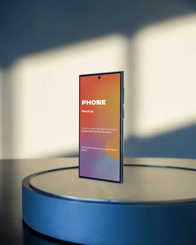 android-smartphone-mockup-standing-vertically-on-mirror-like-base-with-soft-light-and-shadow