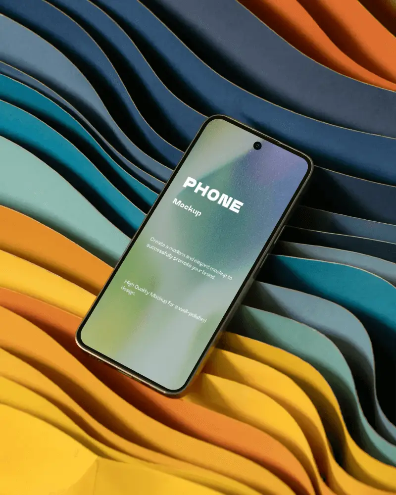 high-quality-smartphone-mockup-on-abstract-wavy-patterned-surface