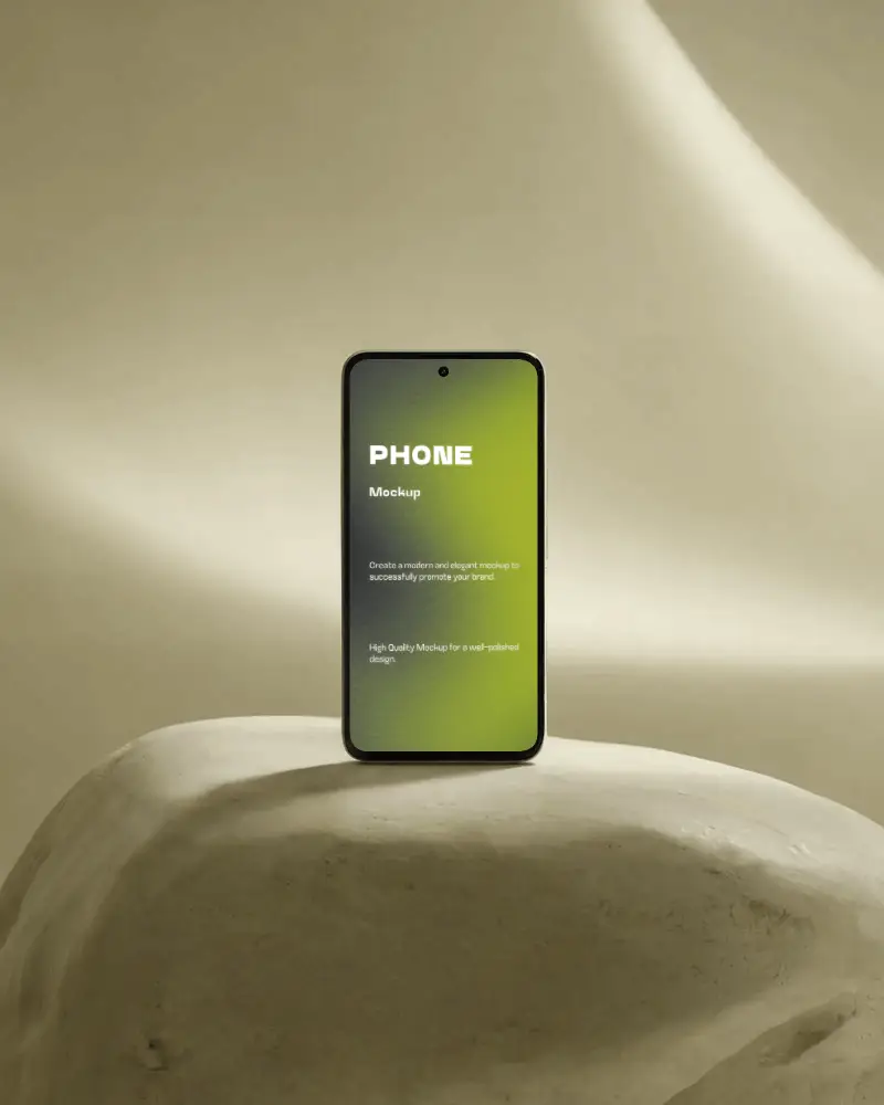vertical-ui-phone-mockup-standing-on-soft-neutral-colored-abstract-surface