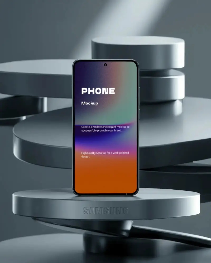 samsung-phone-mockup-premium-smartphone-on-modern-metal-platform-with-futuristic-design